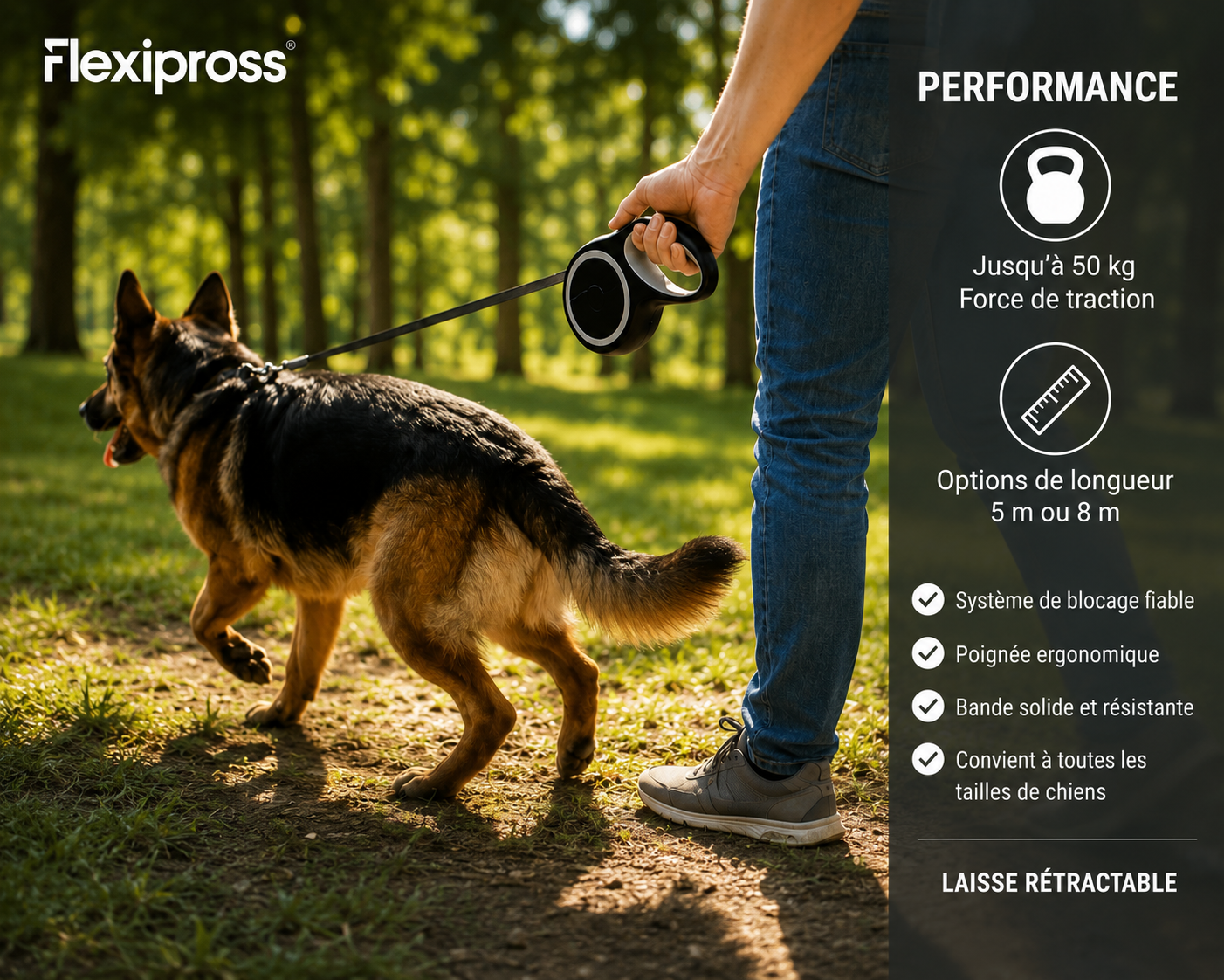 Laisse Rétractable pour chiens