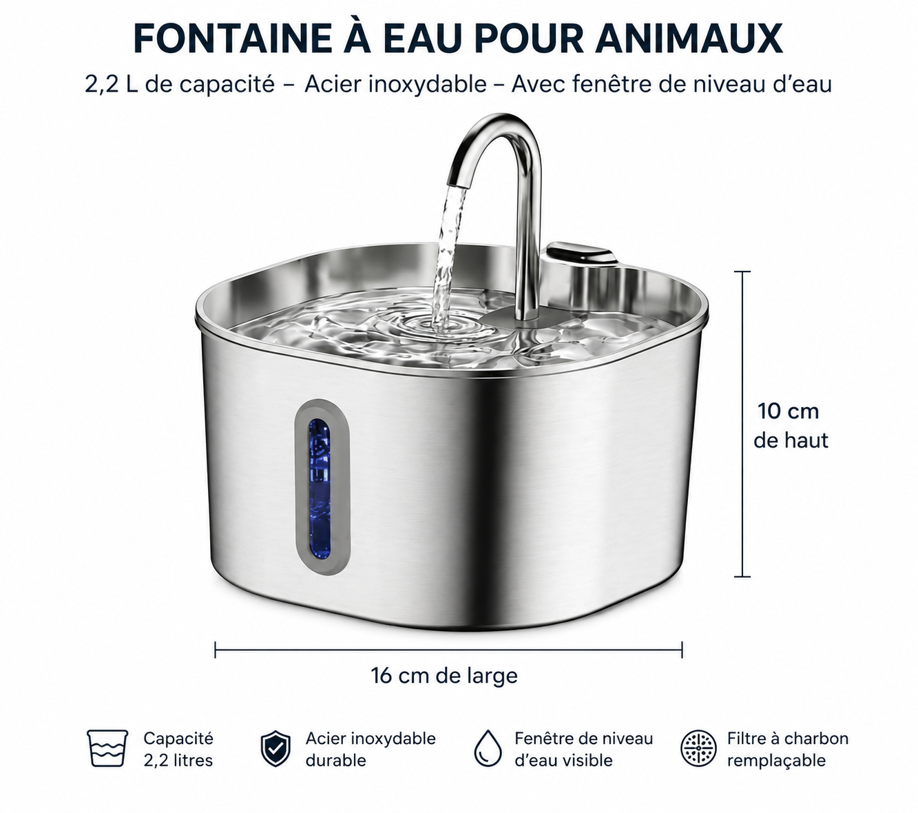 Fontaine à eau en acier